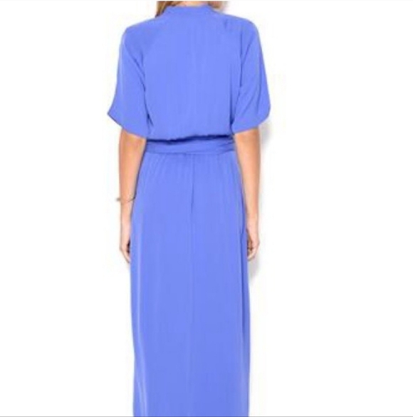 DIANE VON FURSTENBERG Glennis 100% Silk Wrap Maxi Dress in Cornflower Blue - Picture 3 of 13